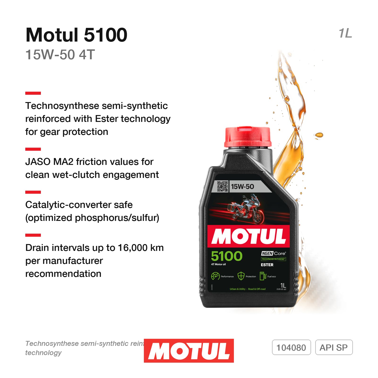 MOTUL 2100 15W50 2L エンジンオイル Amazon.com: Motul 5100 4T 15W-50 Motorcycle Oil - Technosynthese