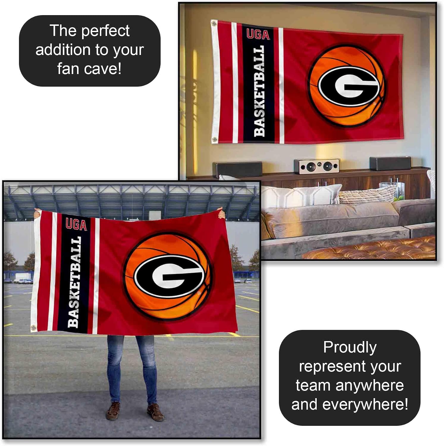 Georgia Bulldogs Basketball 3x5 Grommet Flag