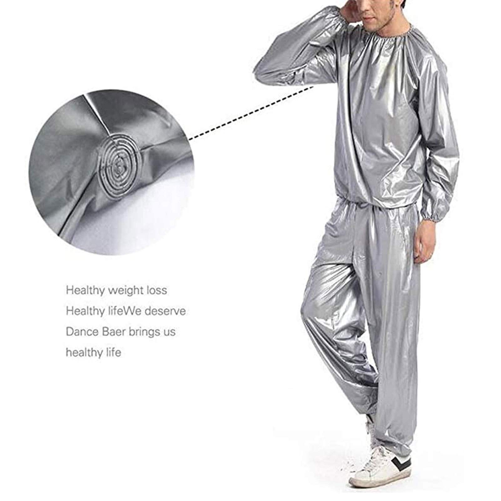 Sweat Sauna Suit Combinaison Sport Minceur Homme Femme - Veste PVC Anti-Déchirure Course Cyclisme Entraînement