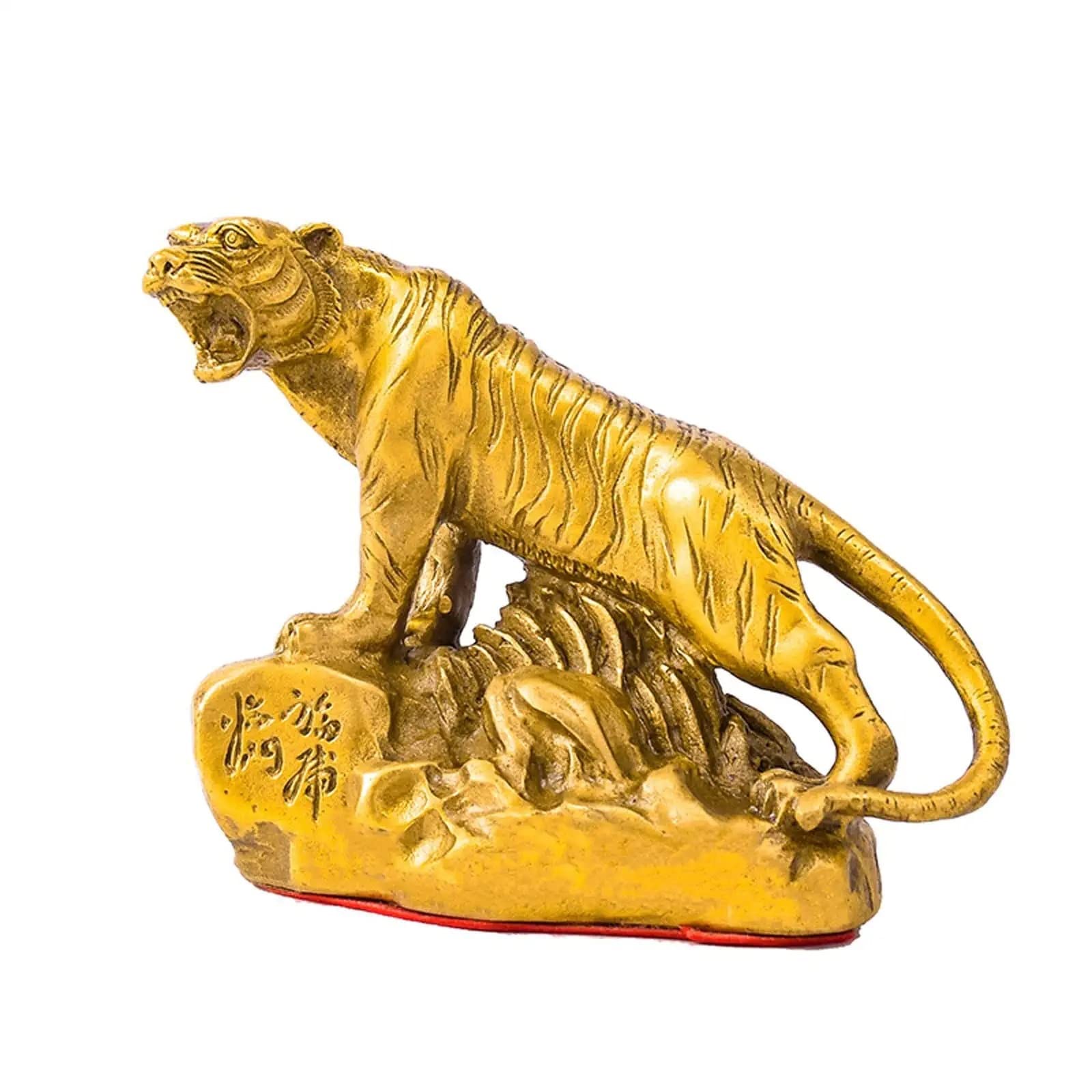 Amazon.co.jp: 中国の干支幸運の虎の置物手作り真鍮風水虎の像ホーム
