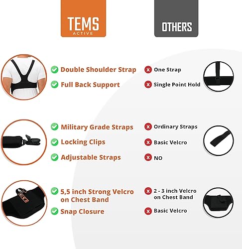 Miniatura 6 de Tems Active Funda de hombro para transporte oculto  Funda oculta para el pecho, funda universal para pistola para hombres y mujeres, se adapta a