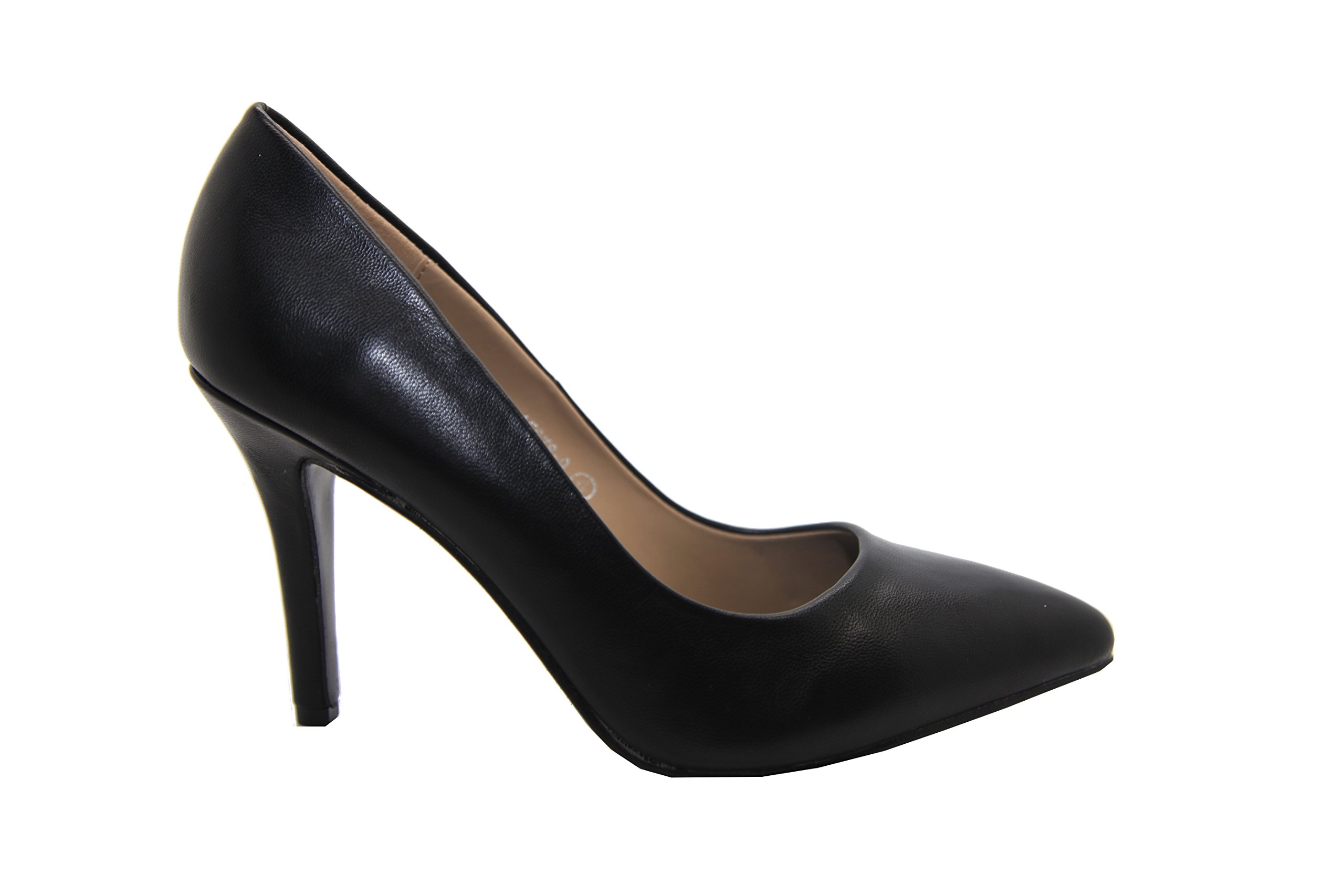 ShuCentre Everyday Beige Tracey Faux Leather High Heel Pointed Court Shoes