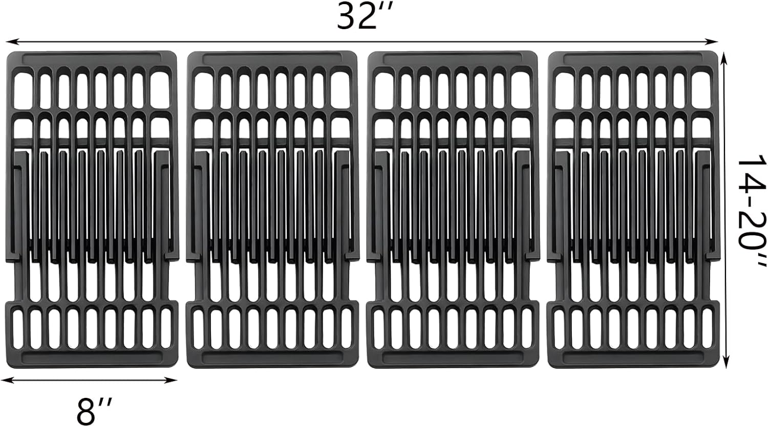 Cast Iron Adjustable Cooking Grates Replacement Universal Expandable Adjust Cooking Grill Grids, DIY BBQ Grill Grid
