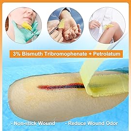 Carbou Medical Xeroform Petrolatum Dressing 1x8, 50 Individual Pack, Non-Adherent Gauze Pads, Soft Fine Mesh Gauze Patch for Wound Care, Burns, Lacerations, Skin Grafts & Surgical Incisions