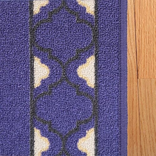 Miniatura 7 de Alfombras de pasillo lavables con borde enrejado de tamaño personalizado de 26 pulgadas de ancho x 25 pies (gris)