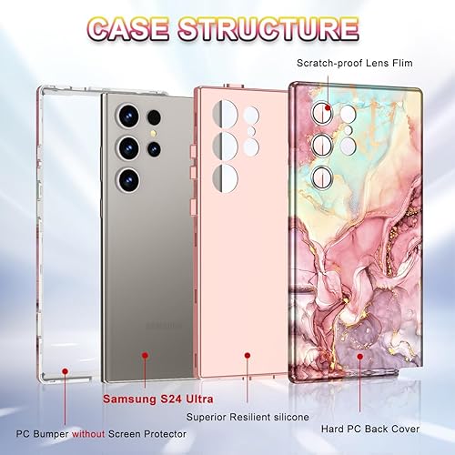 Vista 13 de Funda para Samsung Galaxy S24 Plus de 6.7 pulgadas, protector completo de lente de cámara 3 en 1 resistente cuerpo completo a prueba de golpes PC