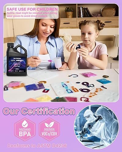 Miniatura 4 de 1000g de resina UV, resina UV transparente - curado rápido, cristalina, inodora, de baja viscosidad y tipo duro, kit de resina UV para hacer joyas