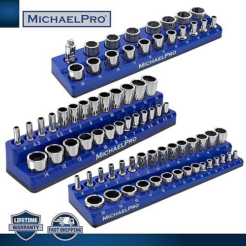 Miniatura 2 de MichaelPro MP014002 - Organizador magnético de zócalos, bandeja organizadora de enchufes magnéticos de 3 piezas de 14 pulgadas, 38 pulgadas y 12