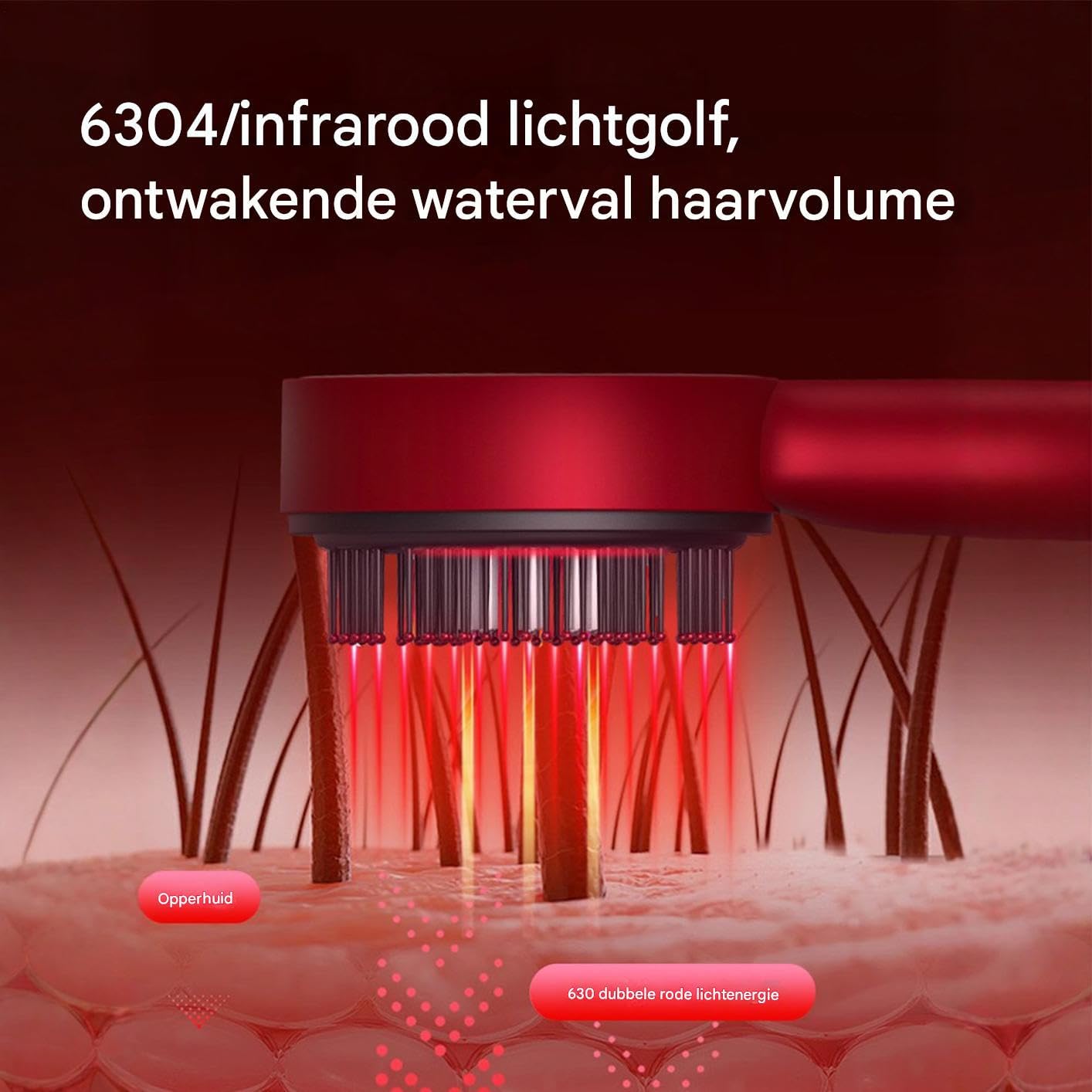 Massaggiatore Elettrico per Cuoio Capelluto con Luce Rossa 2 in 1 Pettine