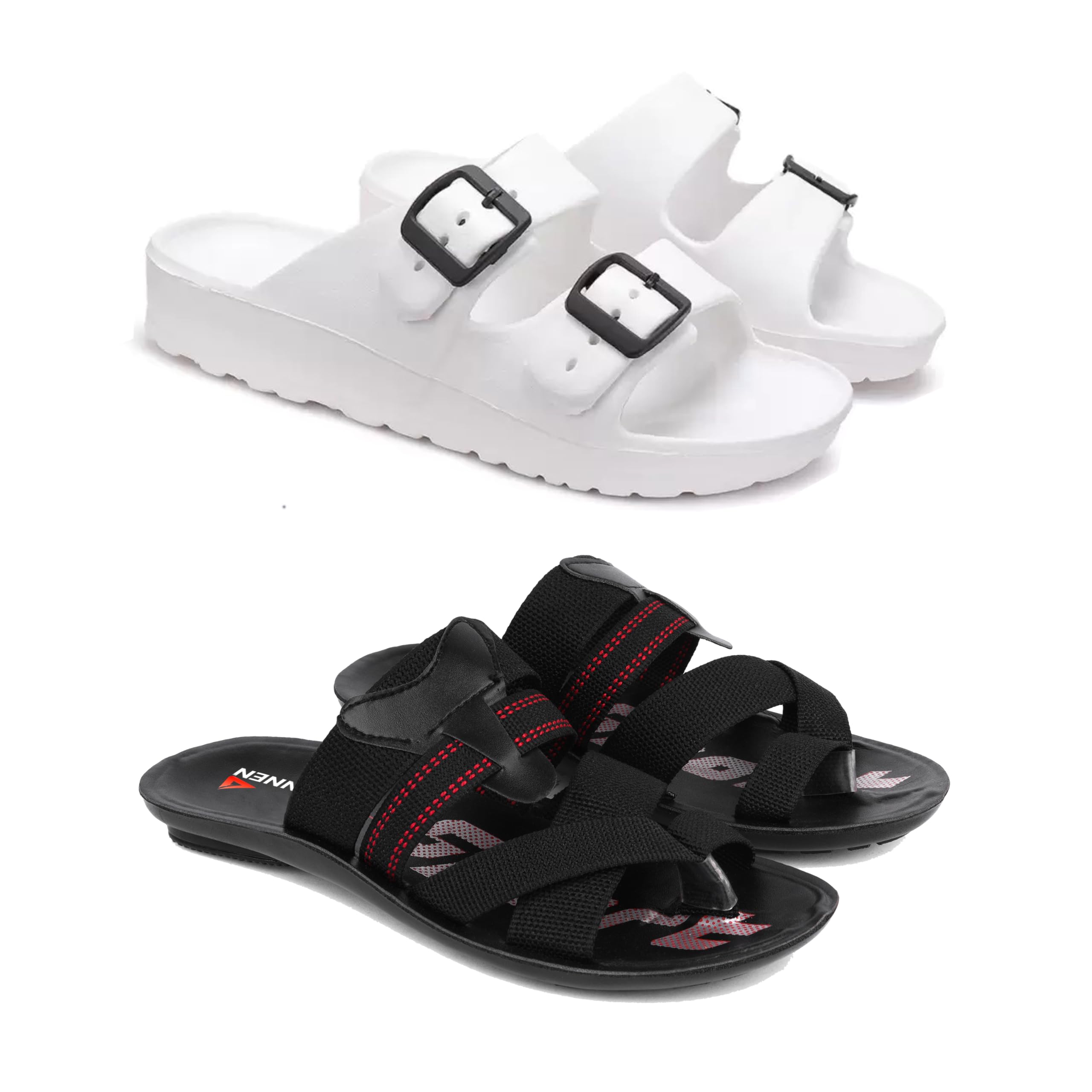 Men's Rover Lightweight Comfortable| Slides|Clogs| Sandals with Adjustable Back Strap for Men Combo-Combo(AB)-3113-3128-10 -P2-image-9