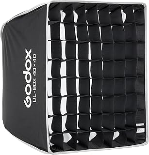 Godox UL Series 16"x16" / 40x40cm Quick Release Ultra-Fold Softbox with Bowens Mount, Compact Mini Square Softbox for Fill Light, Macro & Small Product Photography, Compatible with Godox V1, AD200