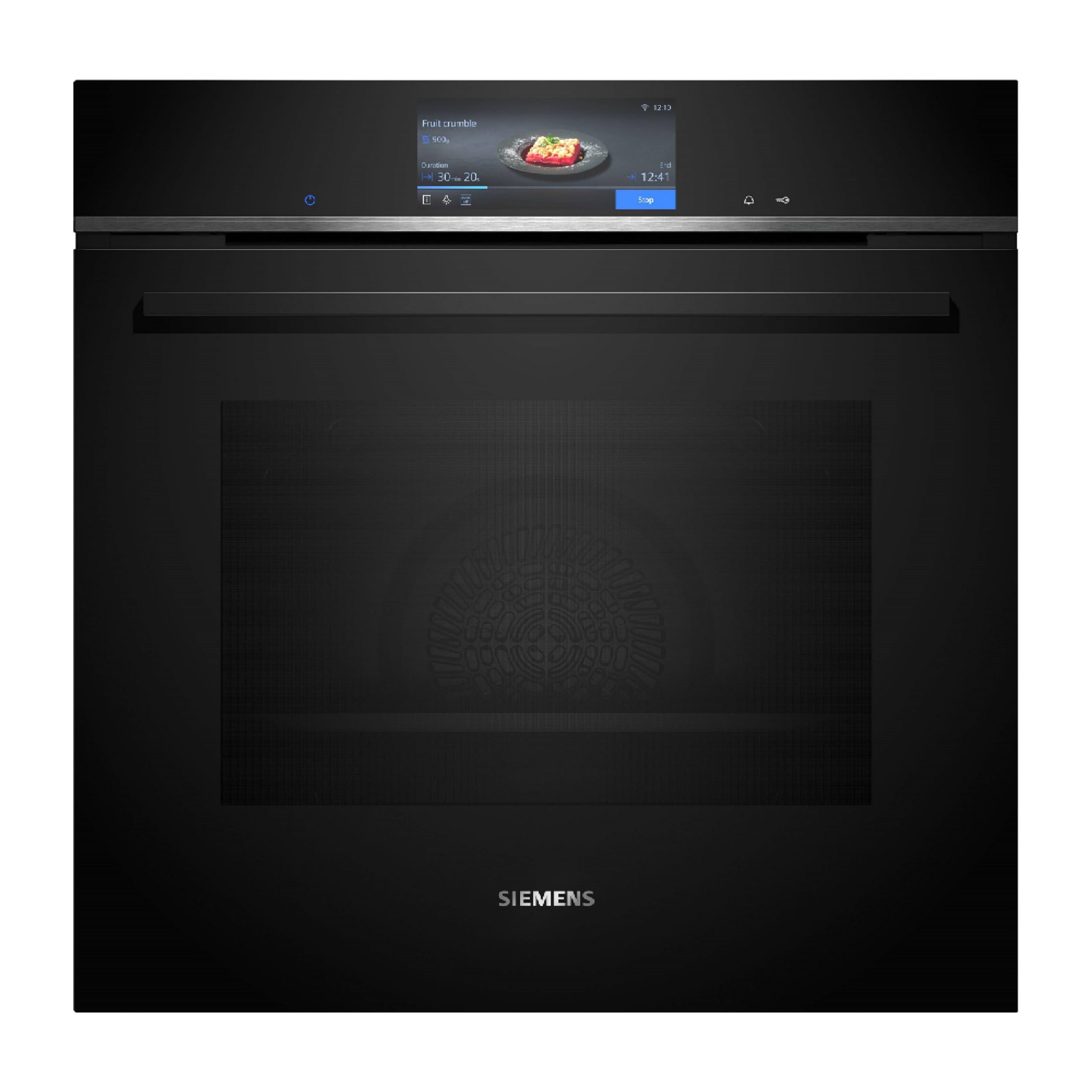 Siemens HB778G3B1,​Q700 - Forno intelligente da incasso, 60 x 60 cm, prodotto in Germania, pirolisi e idrolisi, autopulente, termometro per arrosti, aria fry, forno automatico, touch screen colorato,
