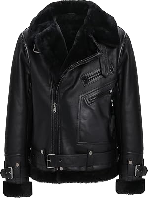 GORSKI, Men's Select Shearling Lamb Moto Zip Jacket