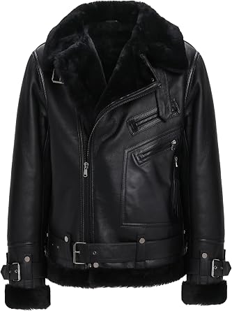 Men's Select Shearling Lamb Moto Zip Jacket