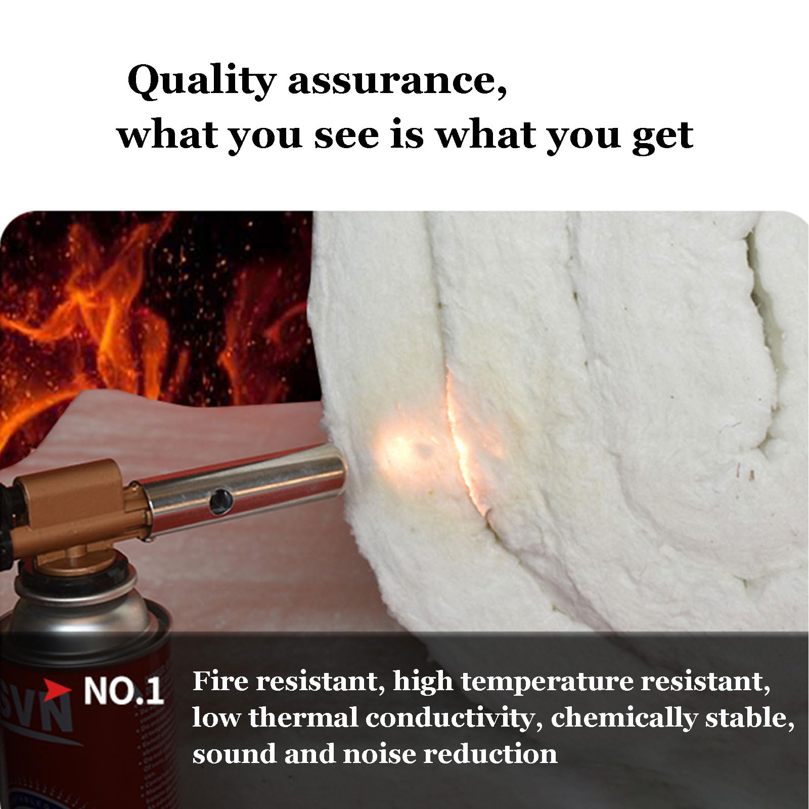 Coperta In Fibra In Ceramica, Rotolo Di Isolamento Ignifughi -10 Mm, 20 Mm, 30 Mm, 40 Mm, Spessore 50 Mm, 2606 ° F Al Fuoco, Per Tubazioni Ad Alta Temperatura, Deflettore Della S(Size:50mmx600x1000mm)