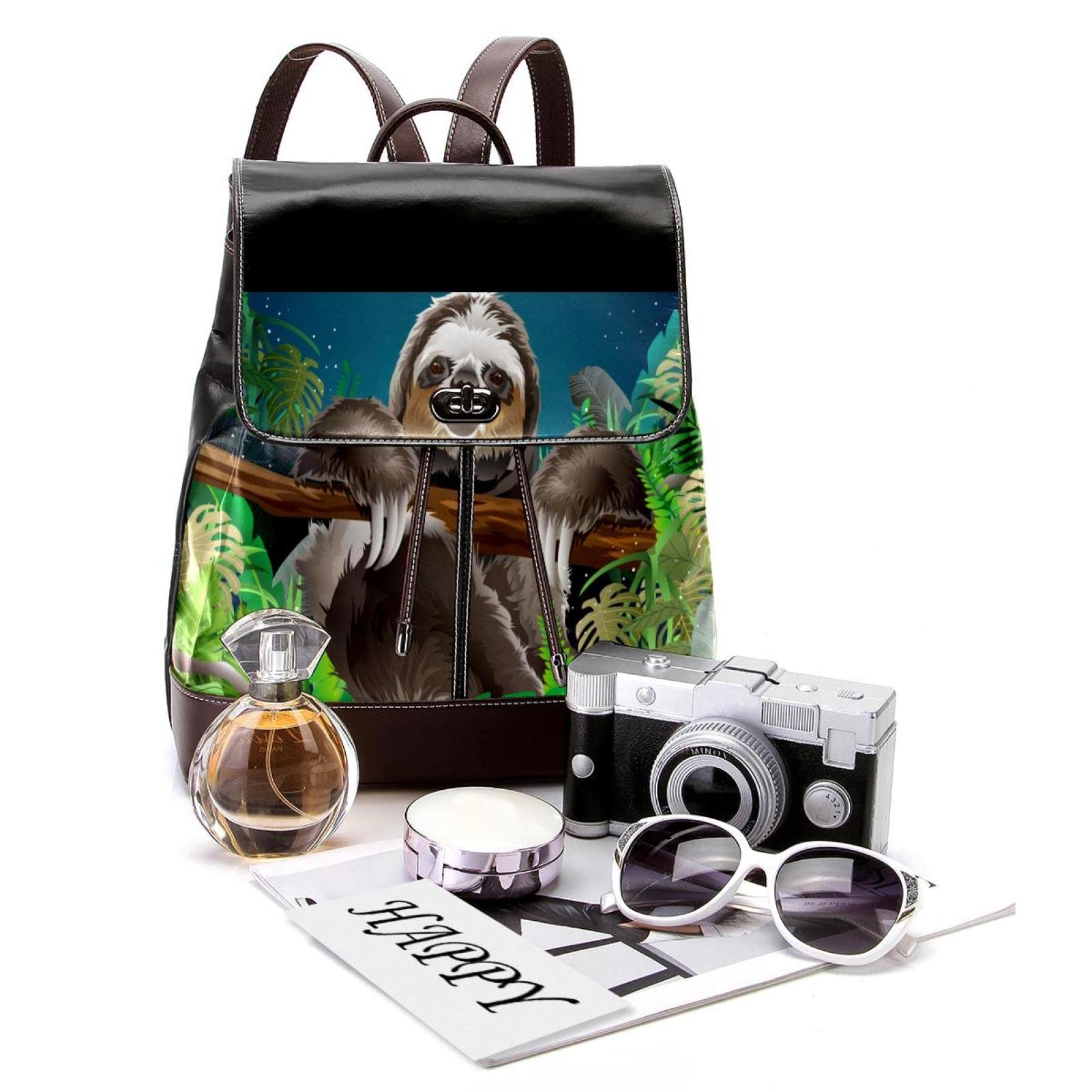Retro paski boho mini sztuczna skóra plecak torebka, damski plecak torebka torba szkolna, Wielokolorowa 10