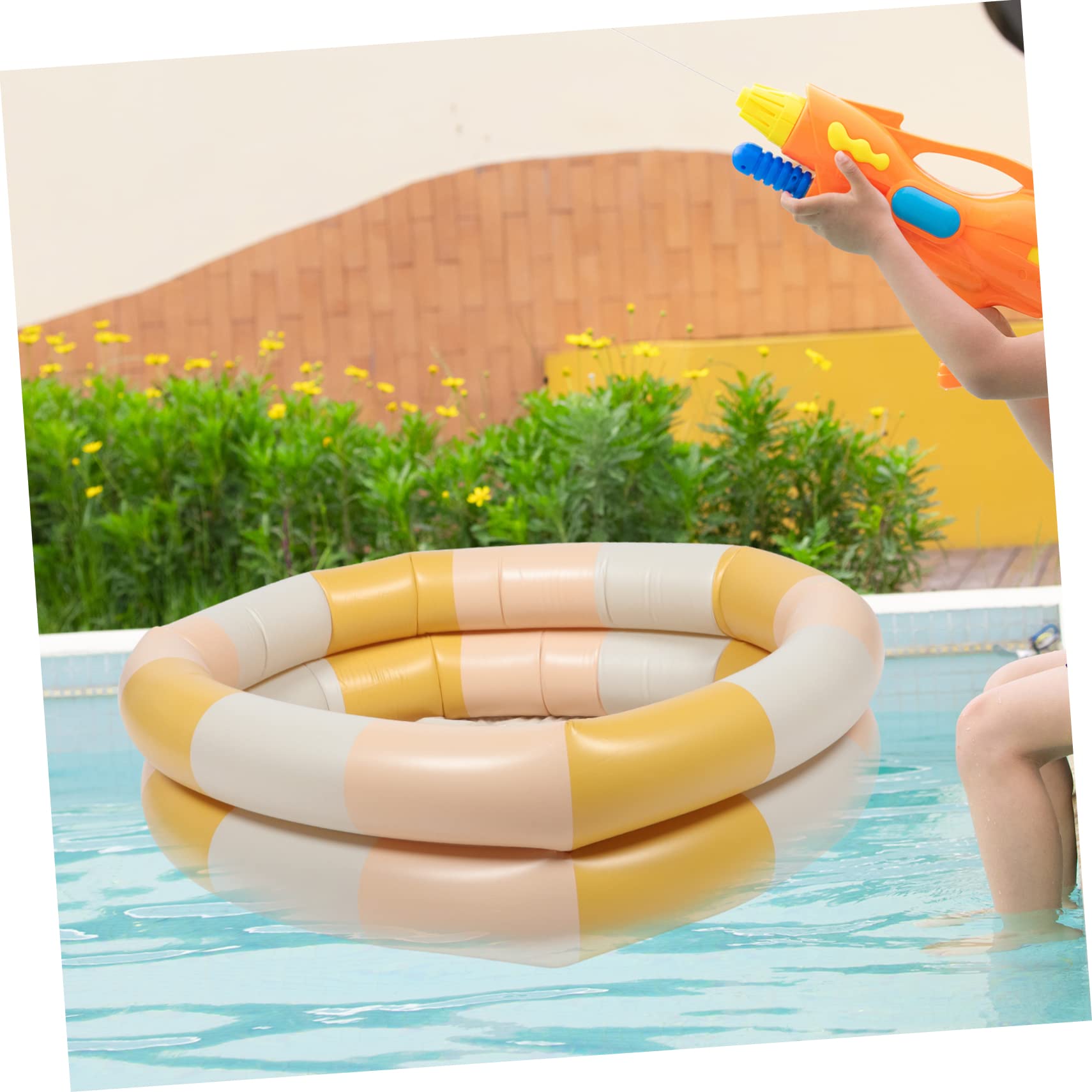 Happyyami Piscina Hinchable Infantil Diseño Redondo para Bebés y Fácil De Inflar y Deflar para Verano