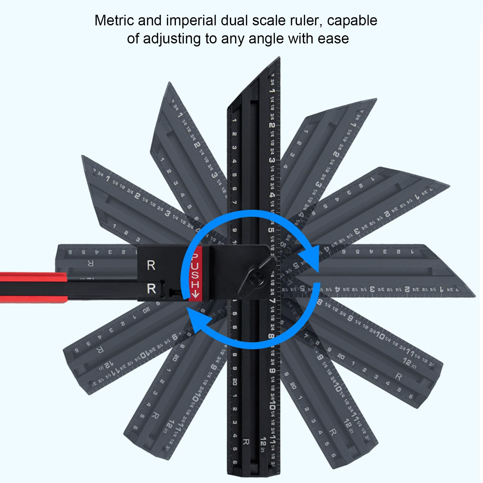 Herramienta de Plantilla para Peldaños de Escalera, Portátil y Plegable, para Mediciones Precisas en Proyectos de Carpintería y Bricolaje, Aleación de Aluminio de 58 a 164cm