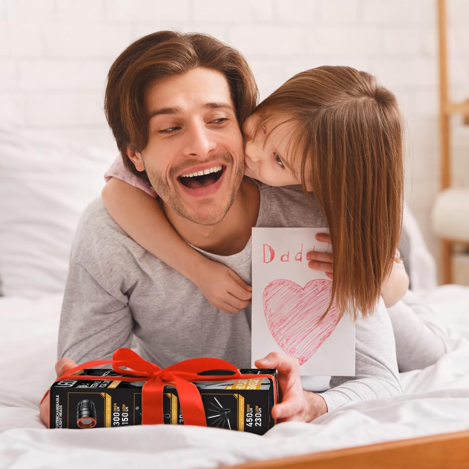 Tool Gifts for Men, 6500 Lumens Rechargeable Flashlight, 3-in-1 LED Work Light with Magnetic Base & Pick-Up Tool, 5000mAh Battery, Hands-Free for Garage, Camping, Hiking, Emergency (Black)