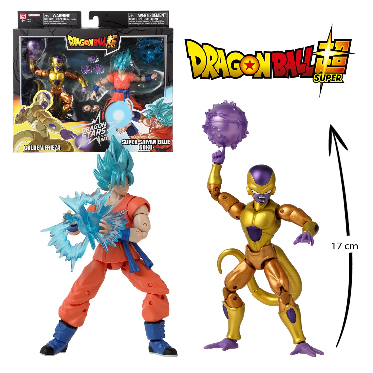 BANDAI - Dragon Stars Figuren - Dragonball Super - 17cm - Battle Pack - Golden Freezer vs Super Saiyan Blue Goku - 2er Pack - 37169