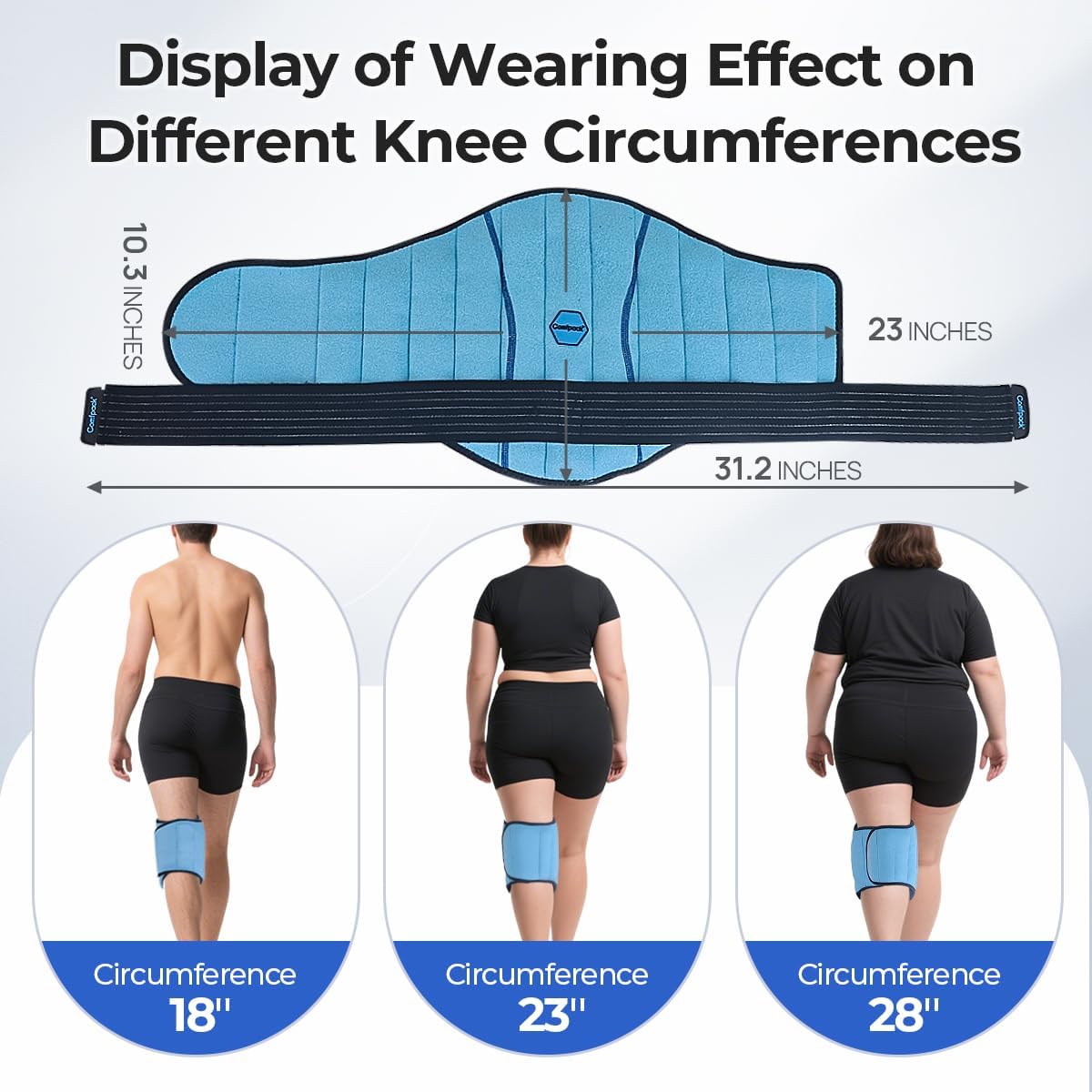 Knee Ice Pack Wrap - 2 Hour Relief -8 Knee Ice Pack Wrap - 2 Hour Relief -8