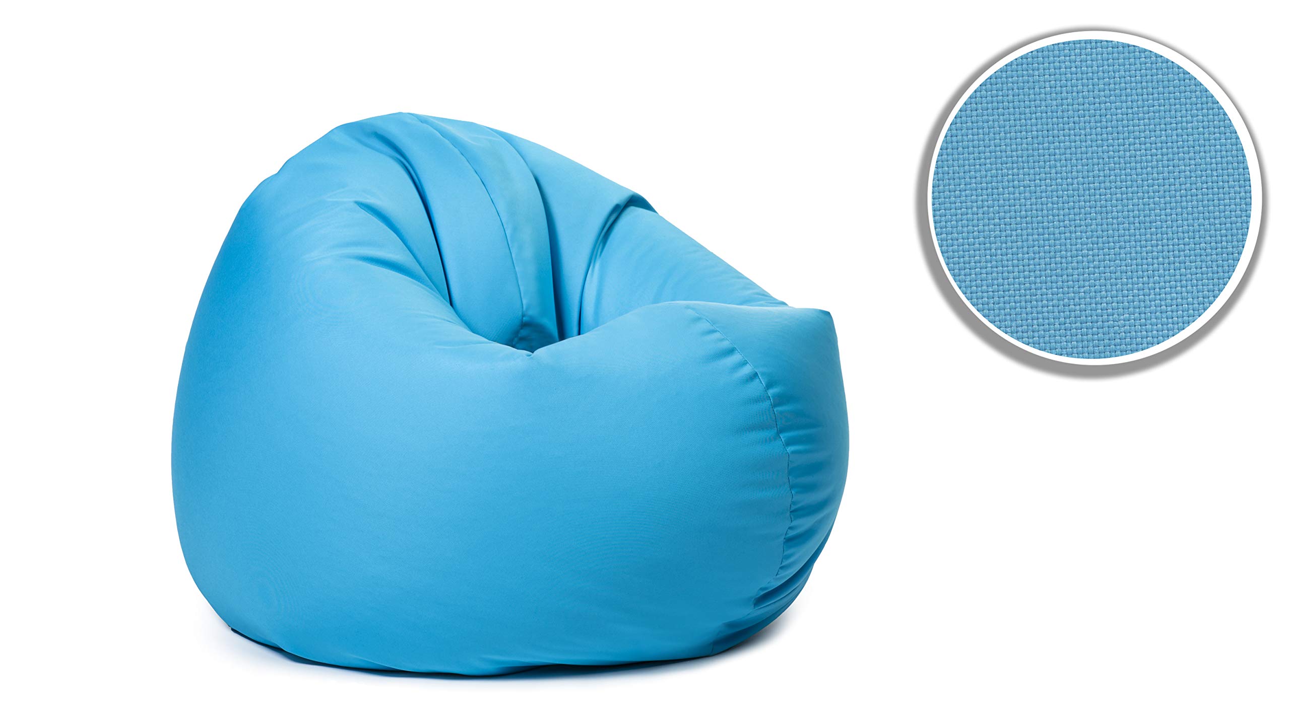 sunnypillow XL Sitzsack mit Styropor Füllung 100 cm Durchmesser 2-in-1 Funktionen zum Sitzen und Liegen Outdoor & Indoor für Kinder & Erwachsene viele Farben und Größen zur Auswahl Blau