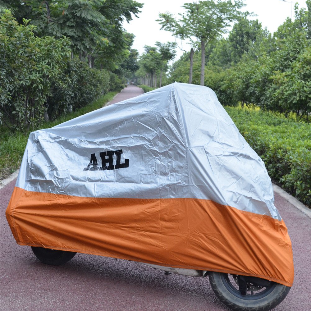 Coprimoto SPF Telo Copri Moto Impermeabile XL - Per Scooter E Moto, Grigio Telo Antipioggia Per Moto - Foto 4