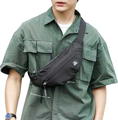 Miniatura 6 de Riñonera grande para hombres y mujeres, tamaño grande, impermeable, para gimnasio, al aire libre, cinturón de moda, bolsa para hombres con correa