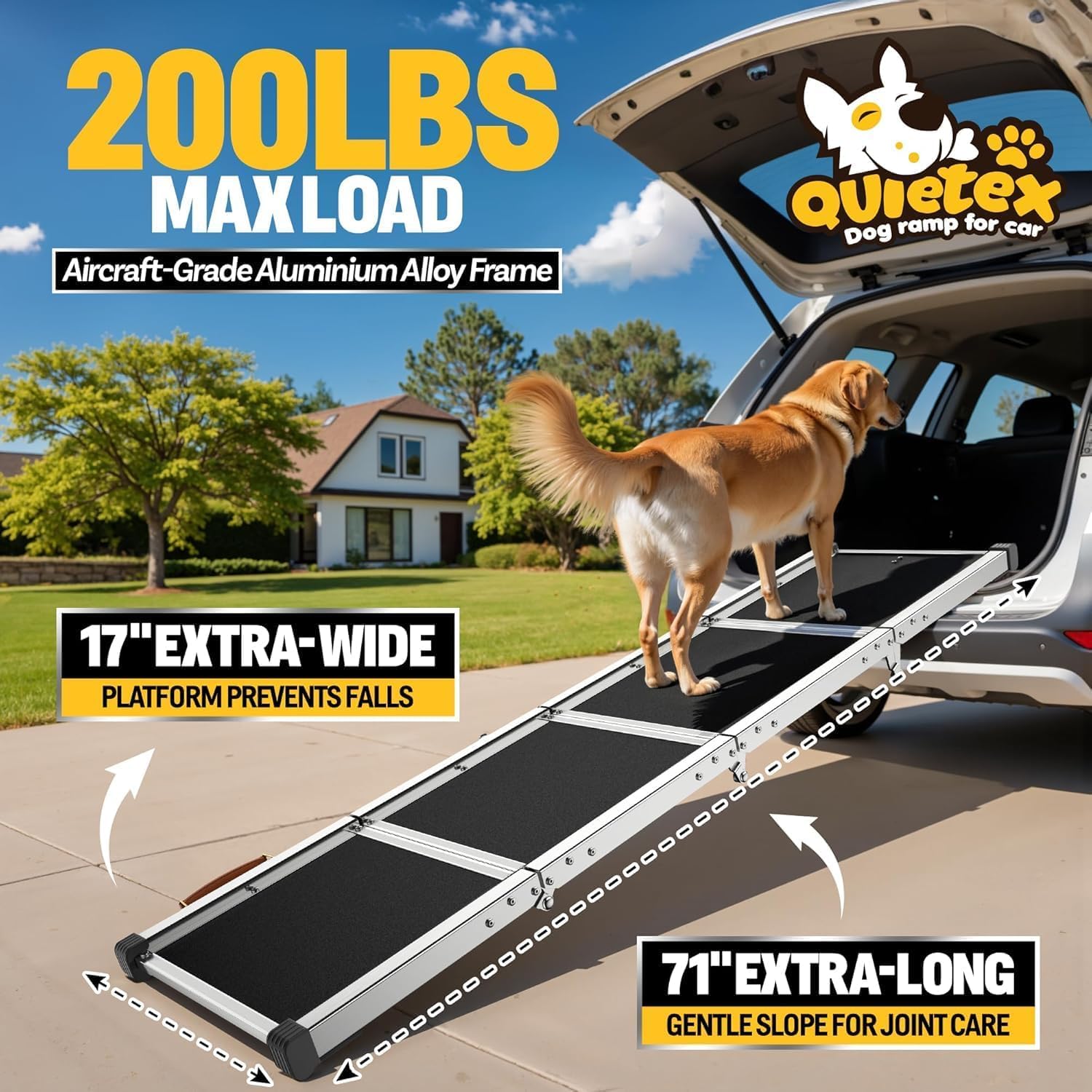 Photo 1 of 71”Dog Ramp for Car SUV Truck with Adjustable Head