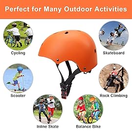 Glaf Toddler Helmet for 2-4 Years Kids Bike Helmets Baby Girls Boys Multi-Sport Adjustable Skateboard Bicycle Helmet Lightweight 3 Sizes for Toddler to Youth (Orange, XS: 18.9-19.7)