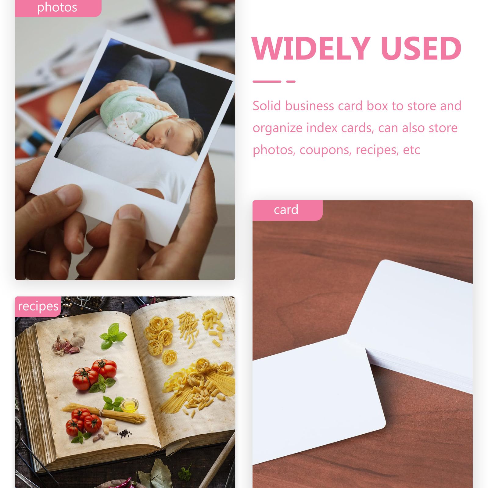 Ciieeo Business Card Holder Case Briefcase Index Card Organizer Dividers Women Card Case Business Cards Credit Cards ID Cards - Image 3
