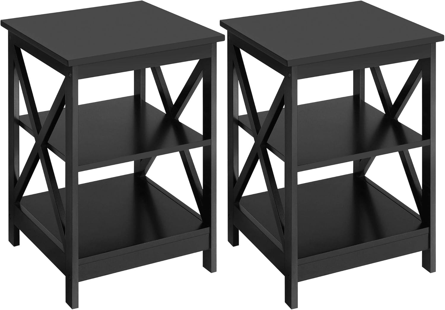 Yaheetech 3 Tier End Tables with Shelves, Wooden XDesign