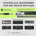 ARTIX CL750 On-Ear Headphones Wired with Mic and Volume Control — Noise Isolating Corded Over Ear Headphones with Microphone for Laptop and Computer, Plug in Headset with Cord (Aux Jack 3.5mm)