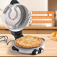 Vista 2 de Horno eléctrico de pizza de 12 pulgadas con temporizador y control de temperatura, perfecto para pizzas, panqueques, quesadillas, galletas