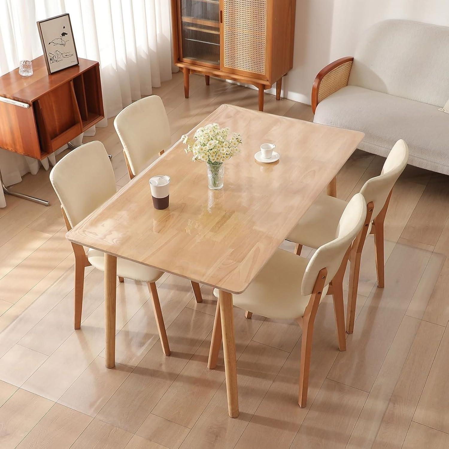 Hardwood Floor Mat Protector, Thickened Clear Vinyl Floor Runner Protect Pads/Non Slip Transparent Doormat Protector Chair Mat(1.5mm,60x120cm)