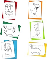 Vista 23 de Tarjetas para colorear: Happy Go Lucky Stationery Juego de 6 tarjetas para que los niños coloreen y practiquen la escritura de cartas, 100%