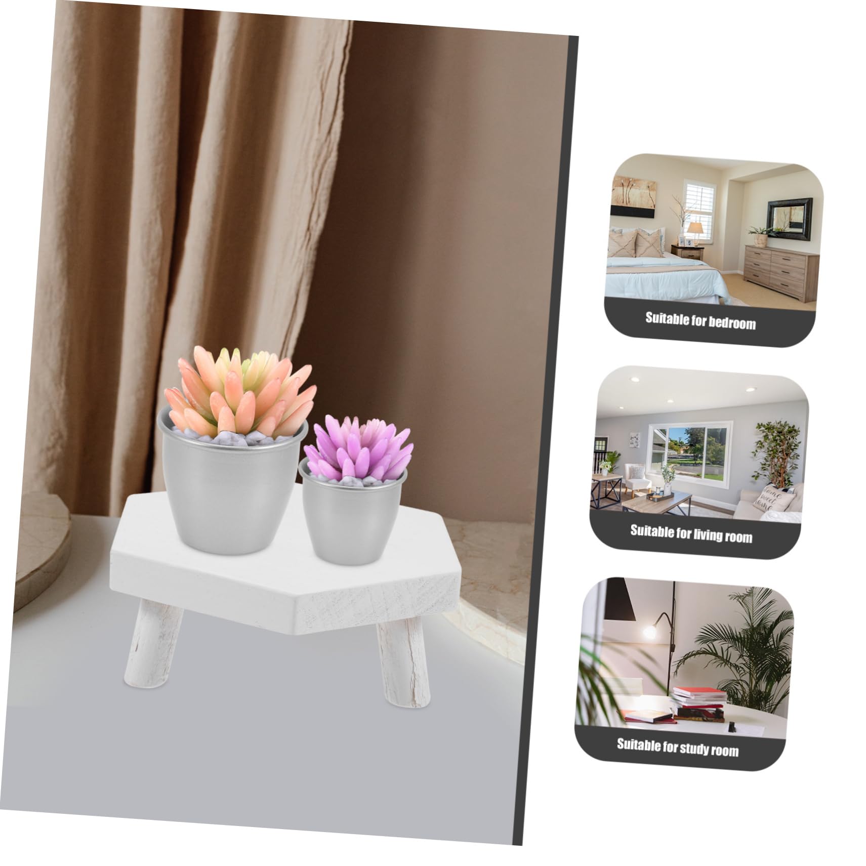 Supvox Pflanzenständer Aus Naturholz - Minimalistischer Blumentopfständer Für Kleine Pflanzen