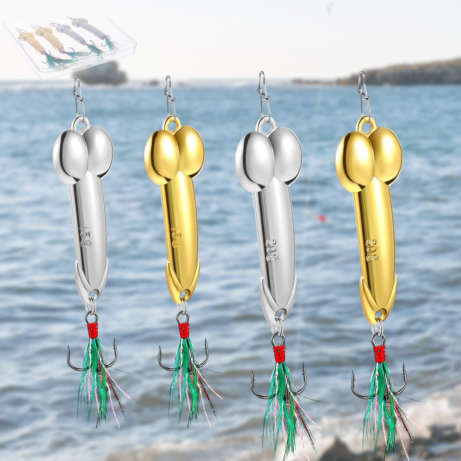 4 Pcs Funny Fishing Lures Bass Fishing Lures for Freshwater Saltwater Top Water Fish Gear Gag Gift for Fish Lovers