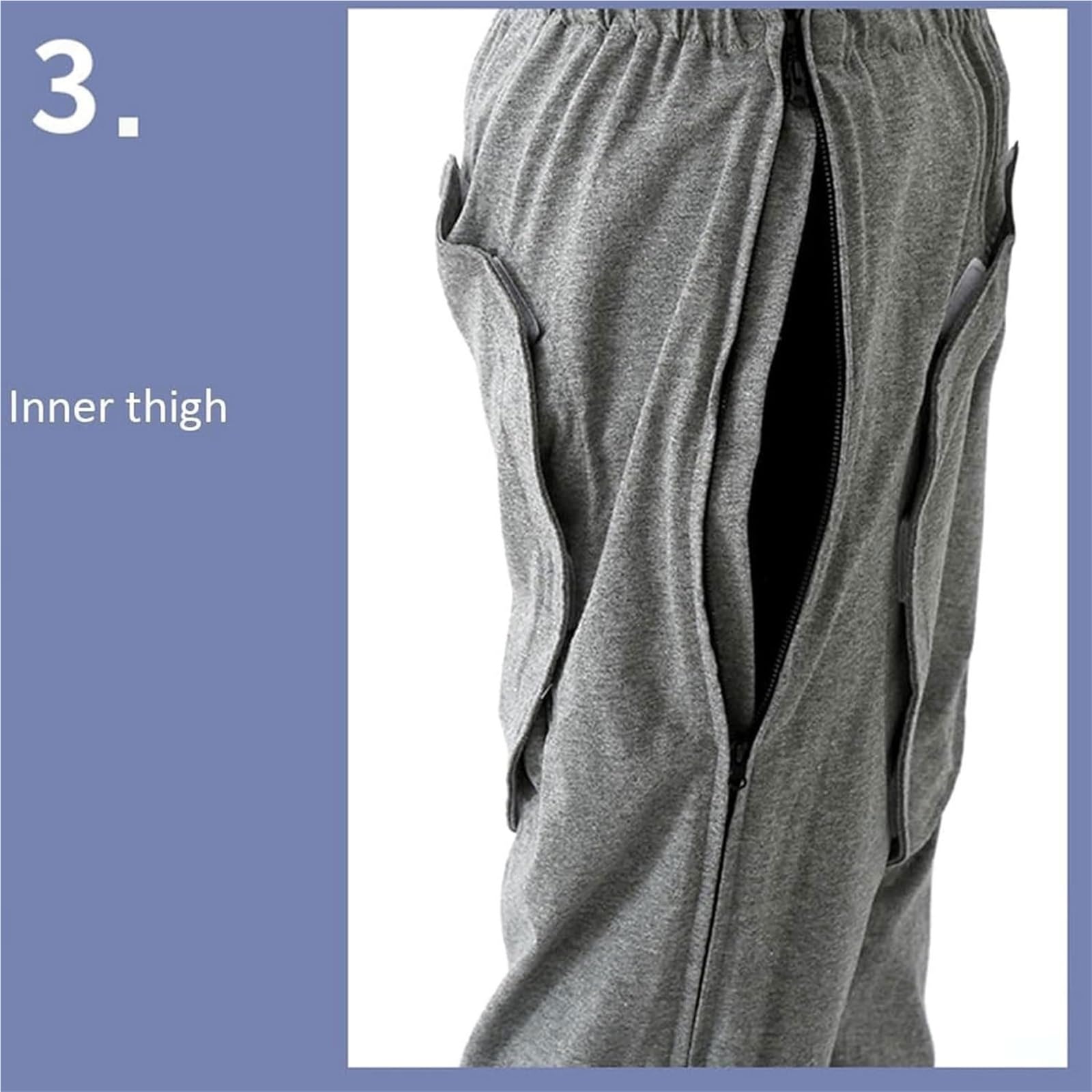 Pantalones desprendibles for pacientes posoperatorios, pantalones deportivos de algodón for enfermería for hombres y mujeres, reutilizables desmontables con cremallera Exfoliantes Suaves