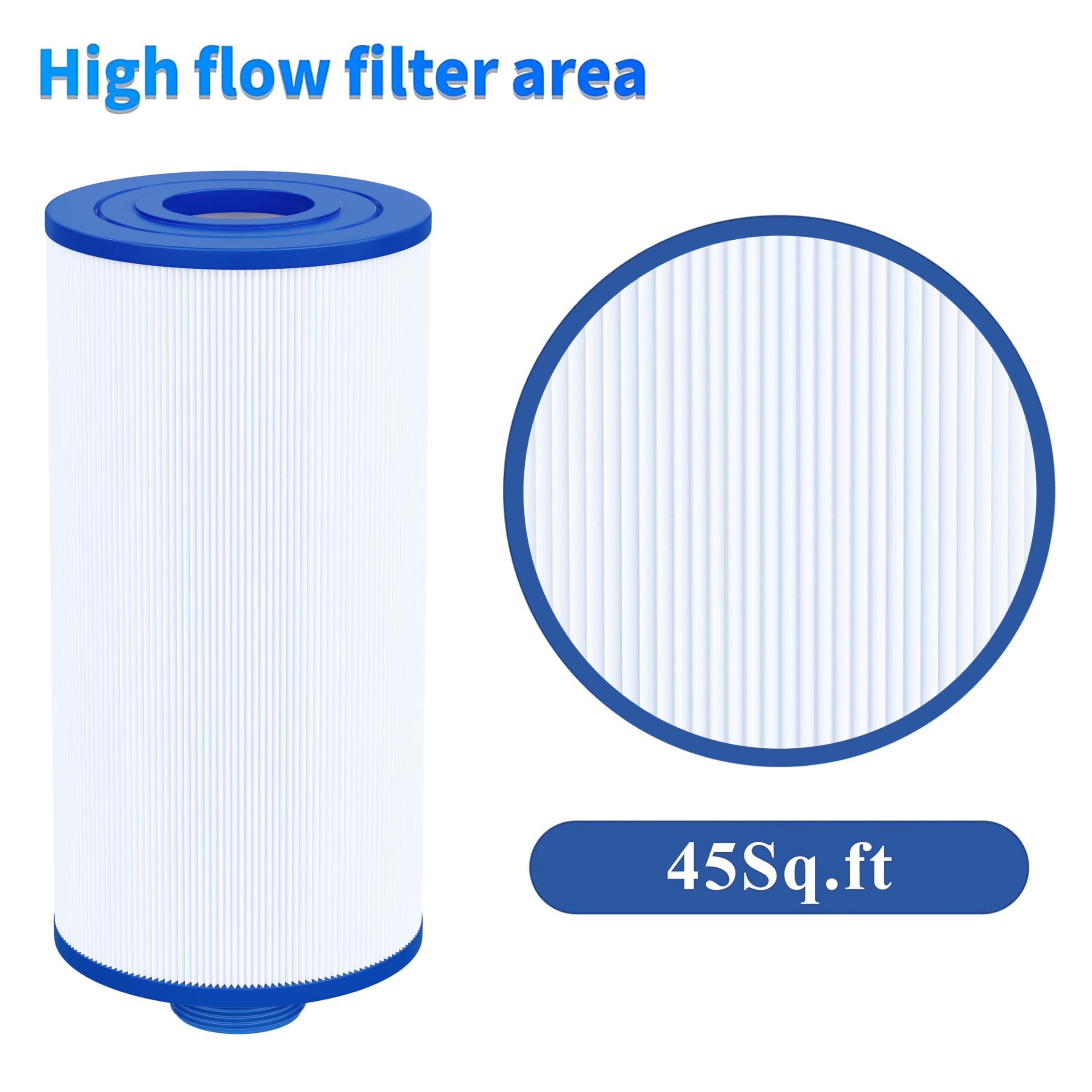Cryspool® 05004 Filtro compatible con 5CH-45, FC-2401, PFF50P4, Baleen AK-90108, PFF50-PAD4, PFF50P, cartucho de filtro de spa de 45 pies cuadrados, paquete de 2