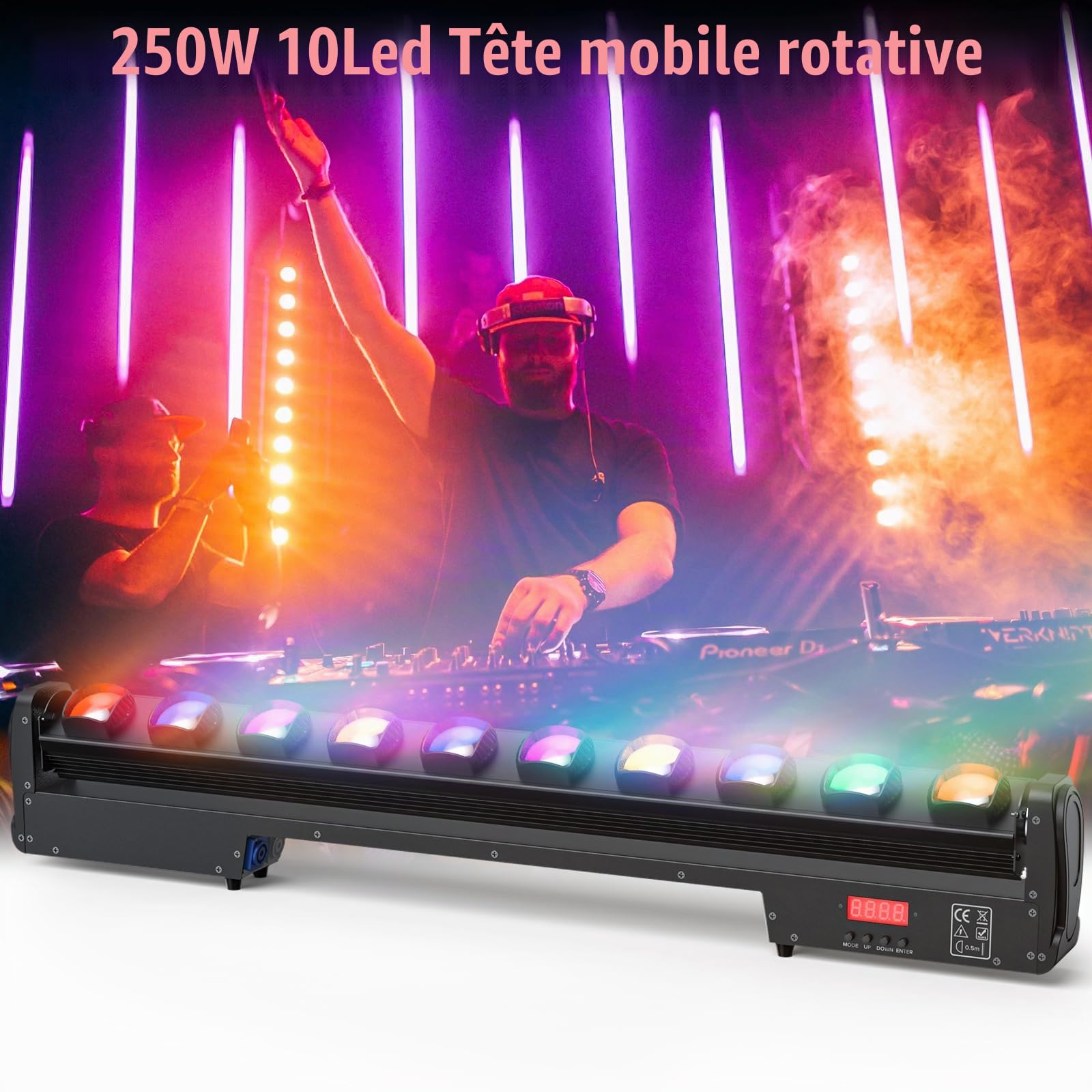 250W LED Wallwasher Lyre Beam Barre RGBW Lumières de Scène,4 en1 Wall Washer Stroboscope Effet DMX512 Projecteur pour DJ Bar Soiree Fête Disco Éclairage Mariage Halloween Noël,2 Pièce