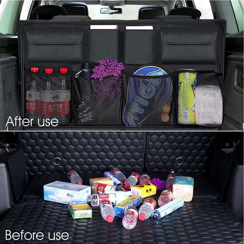 Organizer Bagagliaio Auto per, Multi-Tasca Borse per Bagagliaio Auto Appendere Portaoggetti Borsa Scomparto Accessori,A-105 * 51