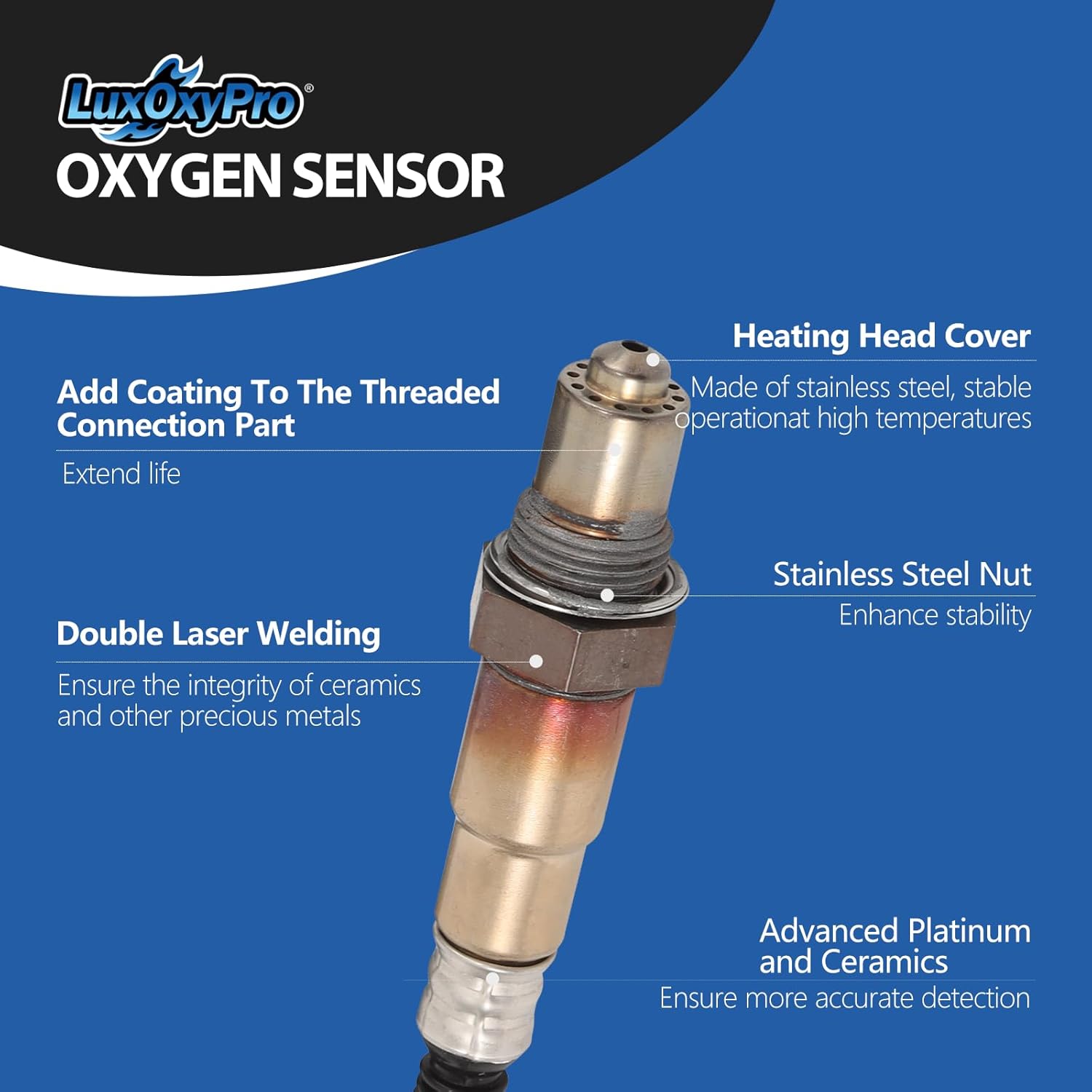 Oxygen O2 Sensor Upstream and Downstream for Focus 2.0L 2012-2014, for Fusion 1.6L 2013-2014, for MKC 2.3L 2005, Replace 234-5113 234-4575 2Pcs