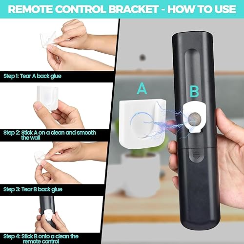 Miniatura 3 de Soporte magnético para control remoto de 4 piezas, autoadhesivo, adecuado para la parte trasera de TV, así como para ventilador de TV y controles