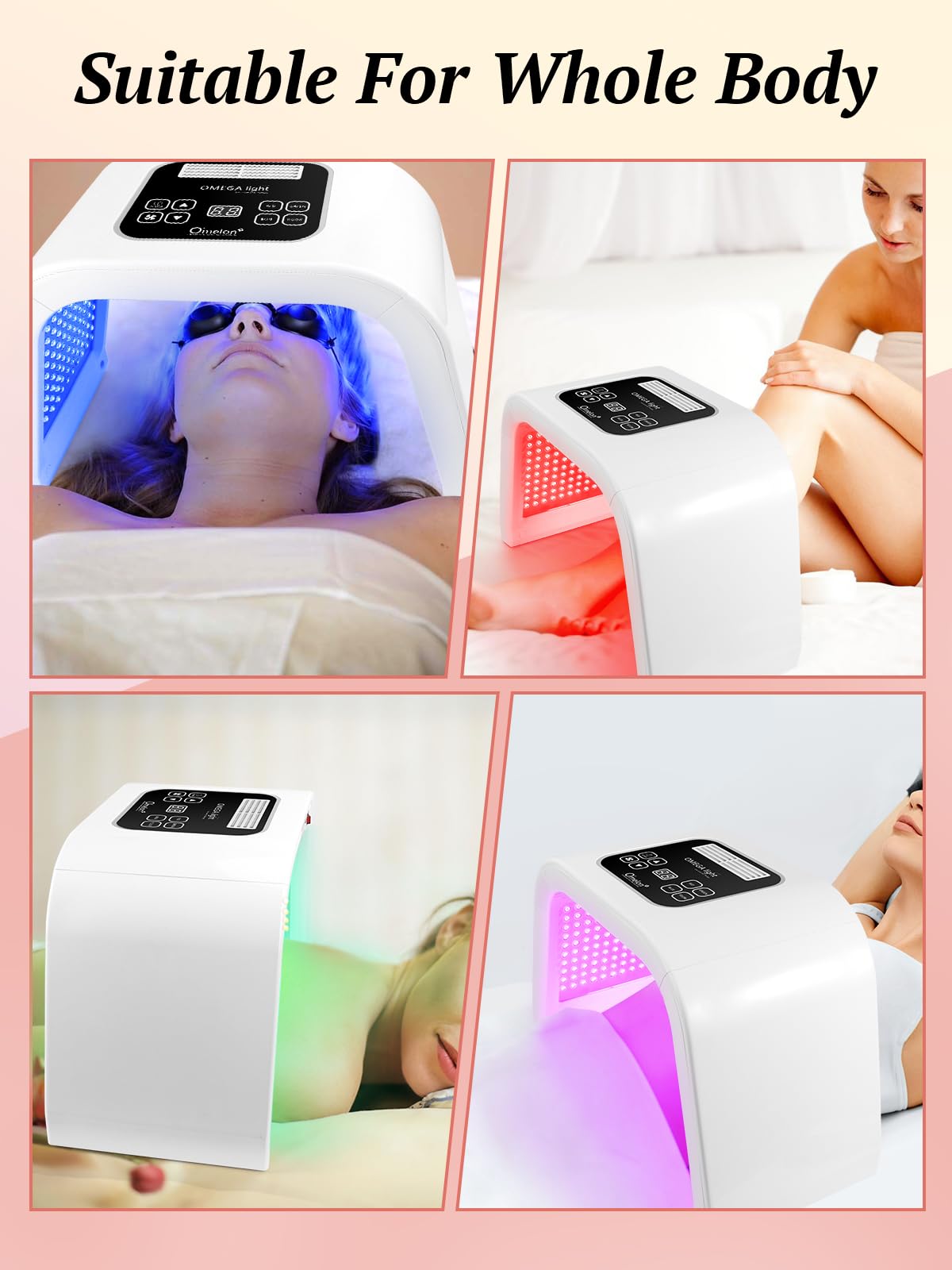 Deciniee Masque LED Visage Luminothérapie: 7 Couleurs Masque Facial LED Pour Anti-Âge Les Soins de La Peau