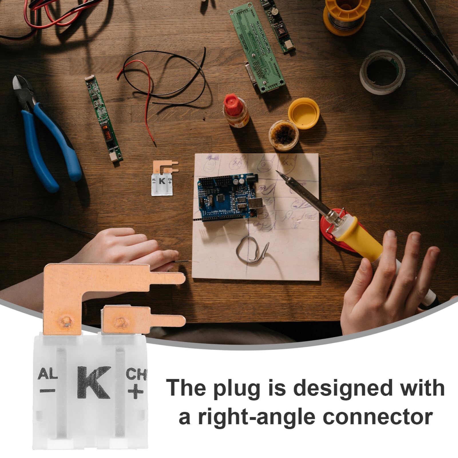 Healvian K-Type Thermocouple Connector Adapter Cable Connector K Type Thermocouple Plug