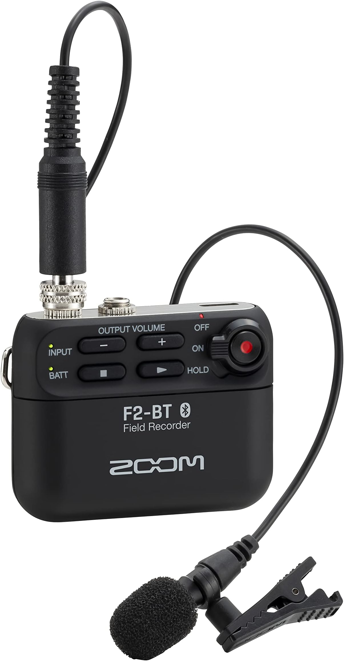 F2 Field Recorder with Lavalier Microphone and Bluetooth Control