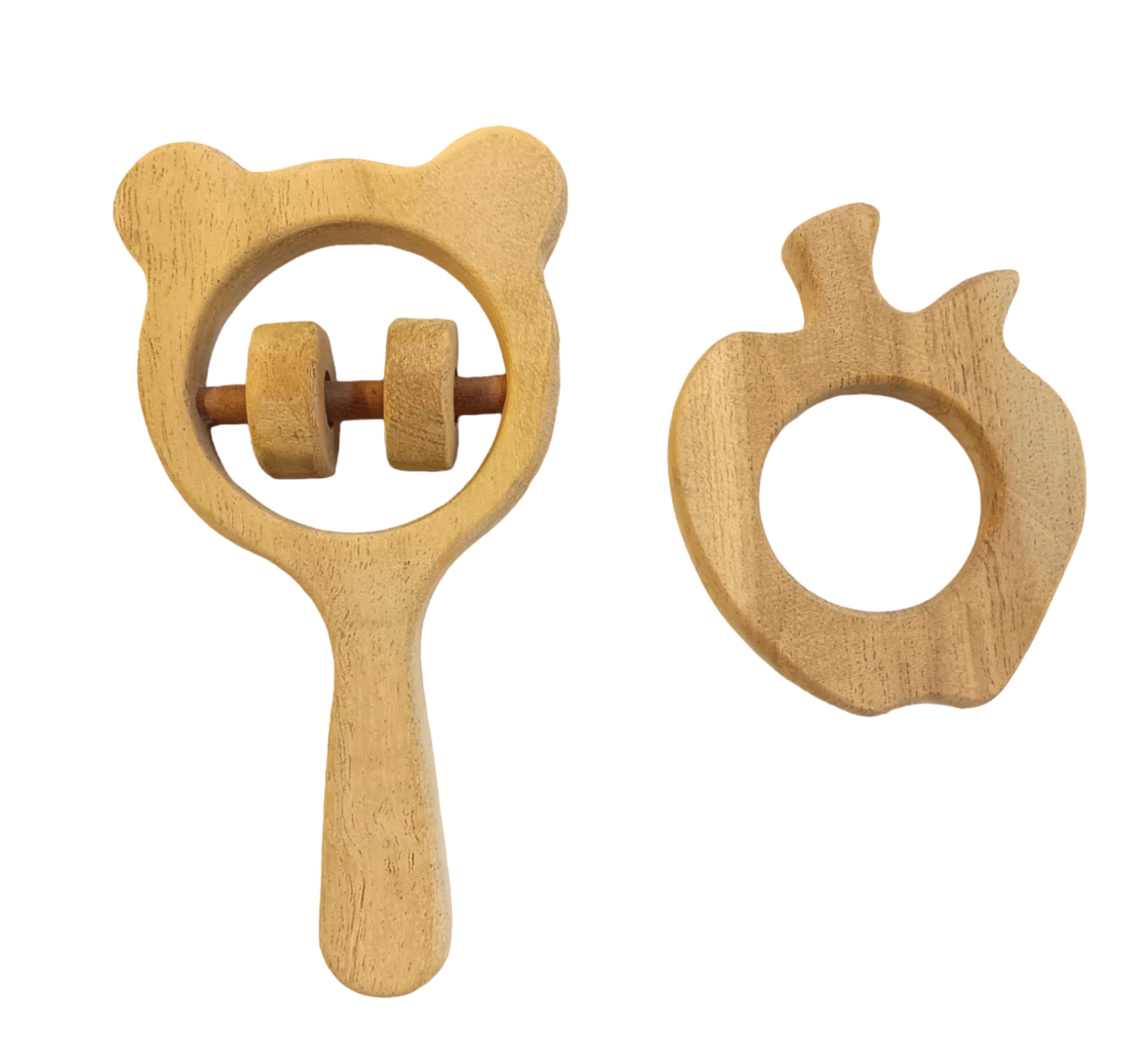 neemtoys® Neem Wooden Teether & Rattle for Babies of Age 0 to 3 Years| Apple & Mickey Head Shapes (B0C5VFSBZ8) Amazon Price History, Amazon Price Tracker