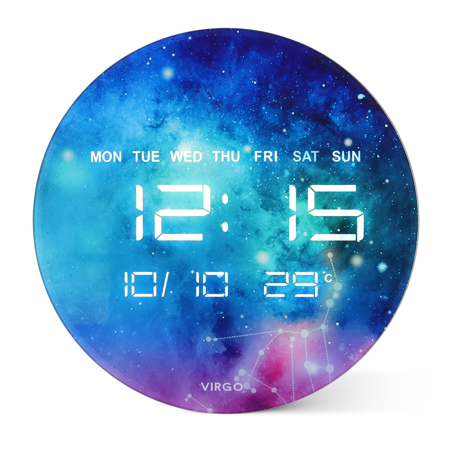 Amazon Basics LED Digital Wall & Table Clock with 12/24Hr Display, Auto Brightness, Blue Color, Temperature, USB Power, Auto Dimming, Backlight & Night Light – 32x32x3.2cm-image-21