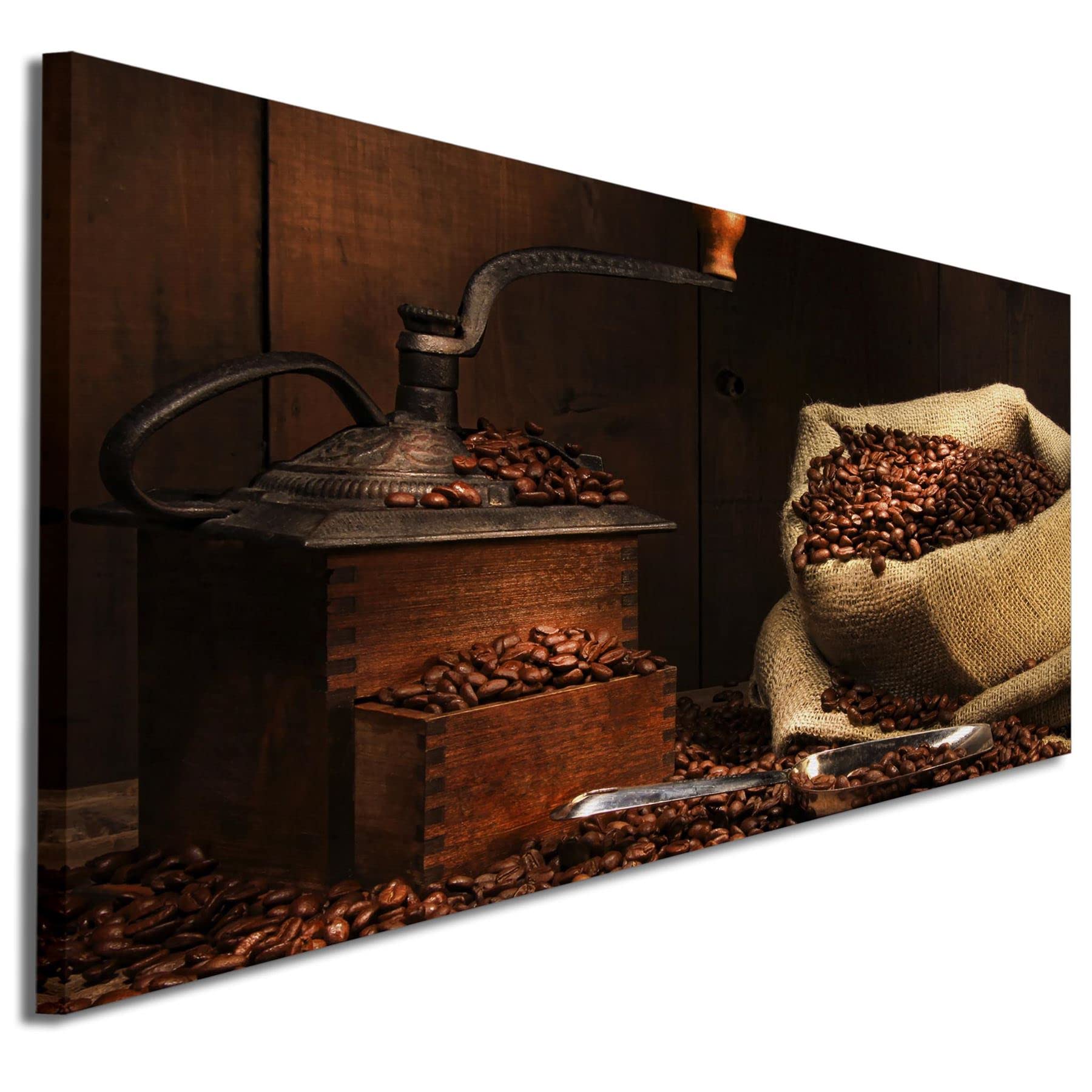 Wallfillers Brown Canvas Art of Coffee Beans - 1062-120x50cm